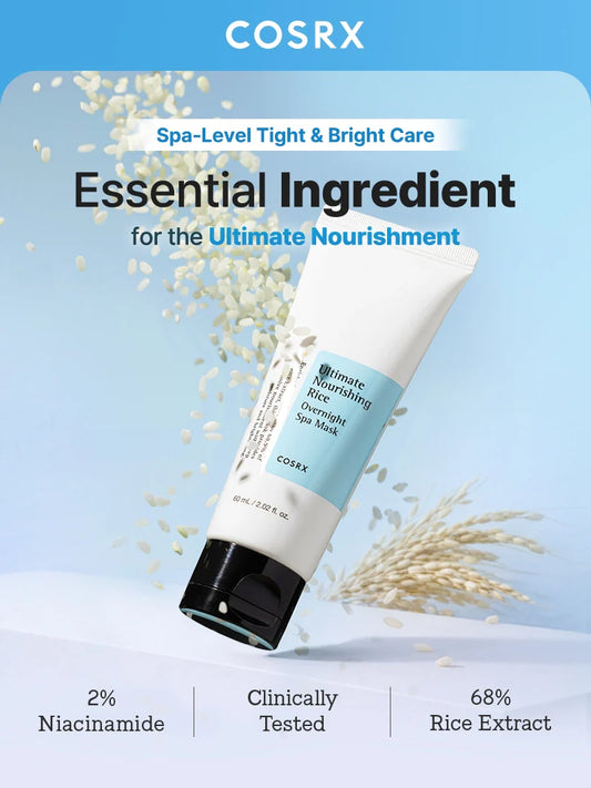 COSRX Ultimate Nourishing Rice Spa Overnight Mask – 68.9% rice extract for bright, nourished skin