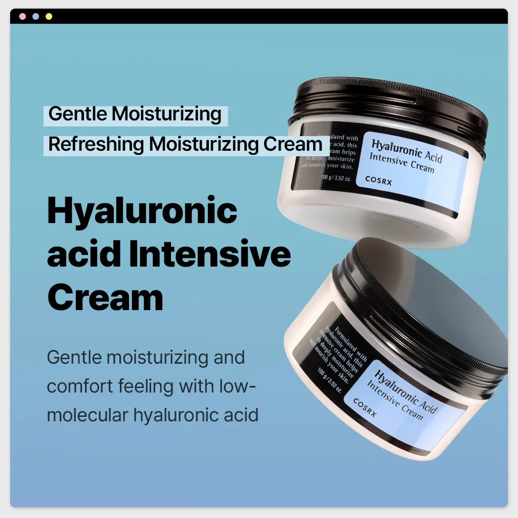 COSRX Hyaluronic Acid Intensive Cream – gentle moisturizing cream with low-molecular hyaluronic acid