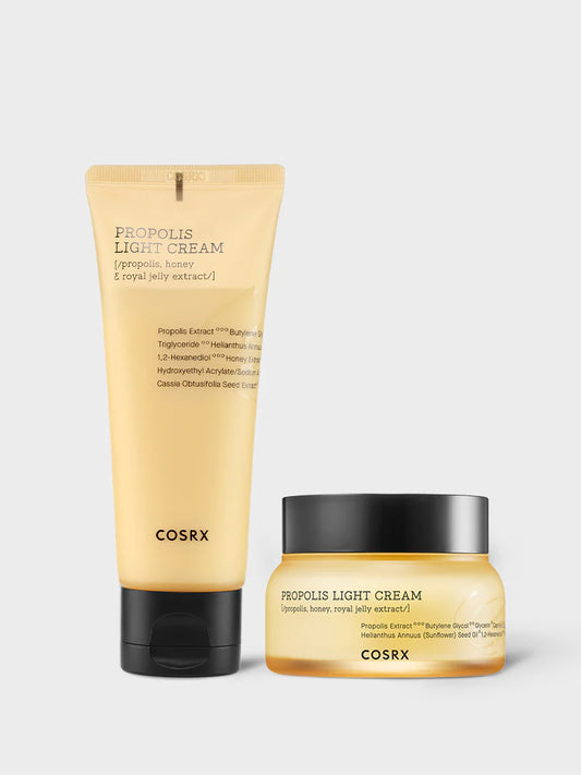 COSRX Full Fit Propolis Light Cream 65ml jar and tube – propolis moisturizer for glowing skin