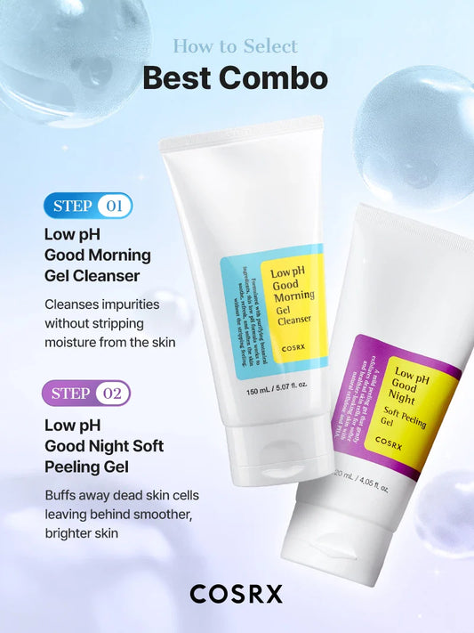COSRX Low pH Cleansing Duo best combo – gentle gel cleanser and soft peeling gel