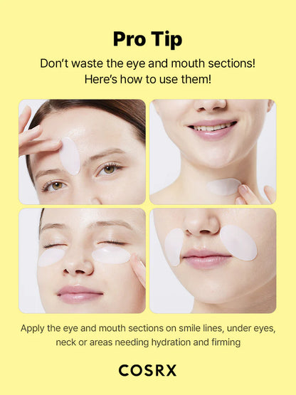 COSRX Snail Mucin Hydrogel Mask pro tip – use eye and mouth sections on smile lines