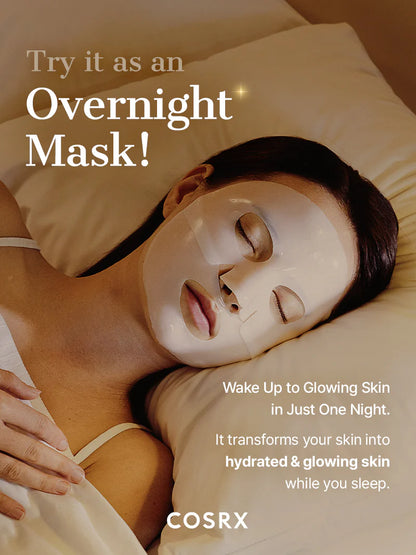 COSRX Snail Mucin Glass Glow Hydrogel Mask as an overnight mask for glowing skin