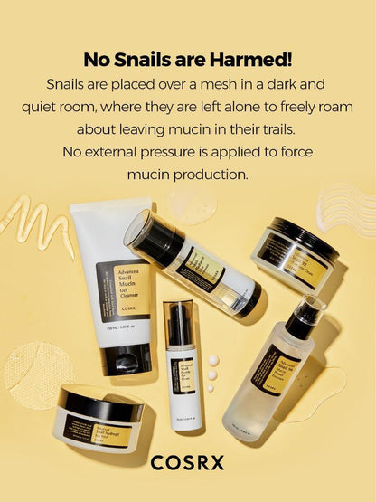 COSRX cruelty-free snail mucin skincare – no snails are harmed