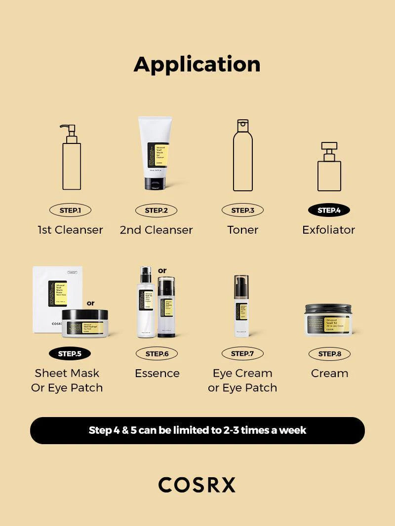 COSRX skincare routine application order – where the snail essence fits