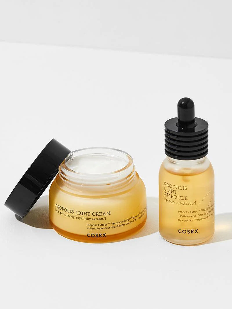 COSRX Full Fit Propolis Light Ampoule with Propolis Light Cream jar