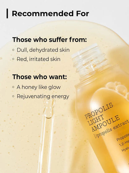 COSRX Propolis Light Ampoule recommended for dull, dehydrated, red and irritated skin