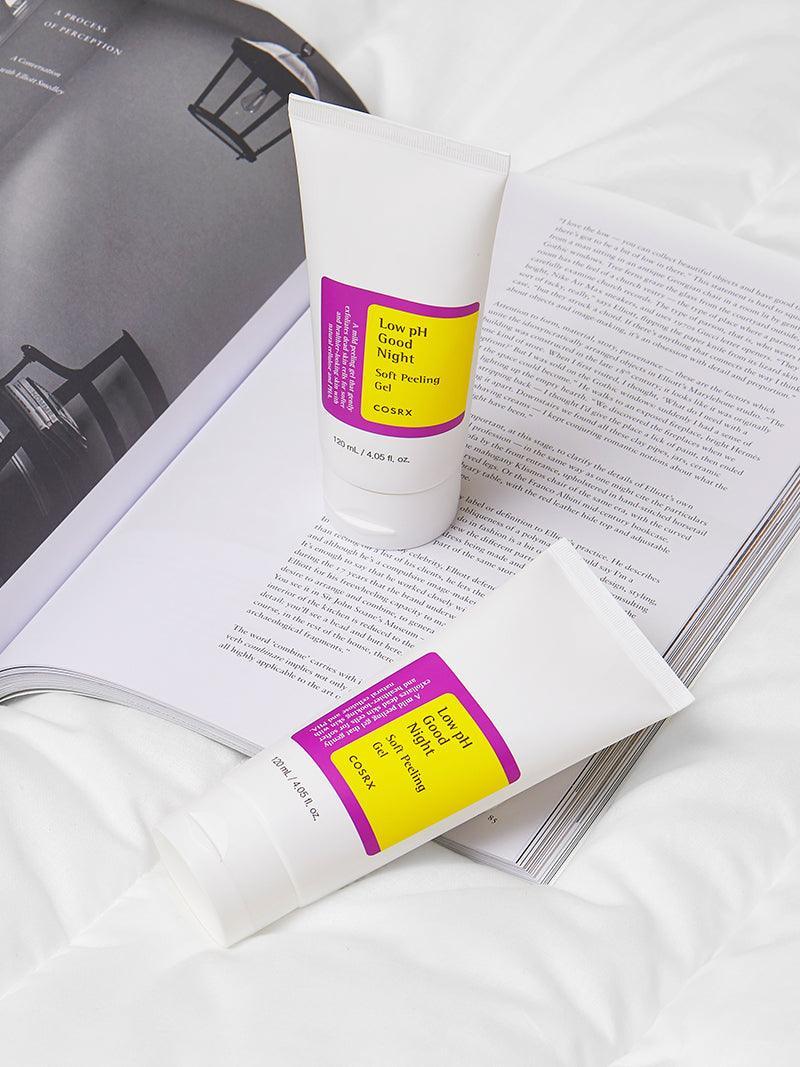COSRX Low pH Goodnight Soft Peeling Gel tubes – Korean gentle face exfoliator