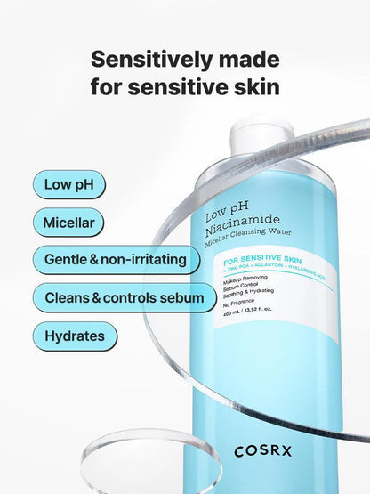 COSRX Low pH Micellar Cleansing Water sensitively made for sensitive skin – low pH, non-irritating