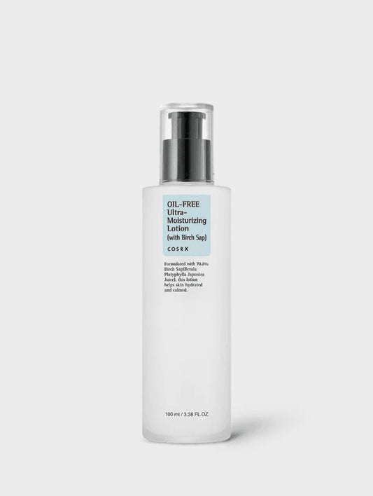 COSRX Oil-Free Ultra-Moisturizing Lotion with Birch Sap 100ml pump bottle – lightweight moisturizer