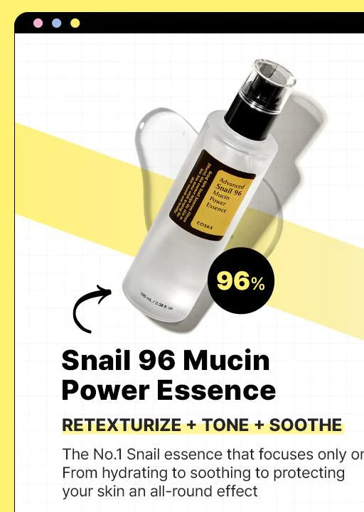 COSRX Snail 96 Mucin Power Essence – the No.1 snail essence to retexturize, tone and soothe