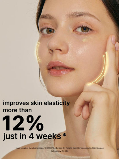 COSRX The Retinol 0.1 Cream improves skin elasticity by 12% in 4 weeks