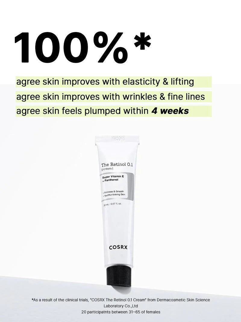 COSRX The Retinol 0.1 Cream – 100% agree skin improves with elasticity and lifting